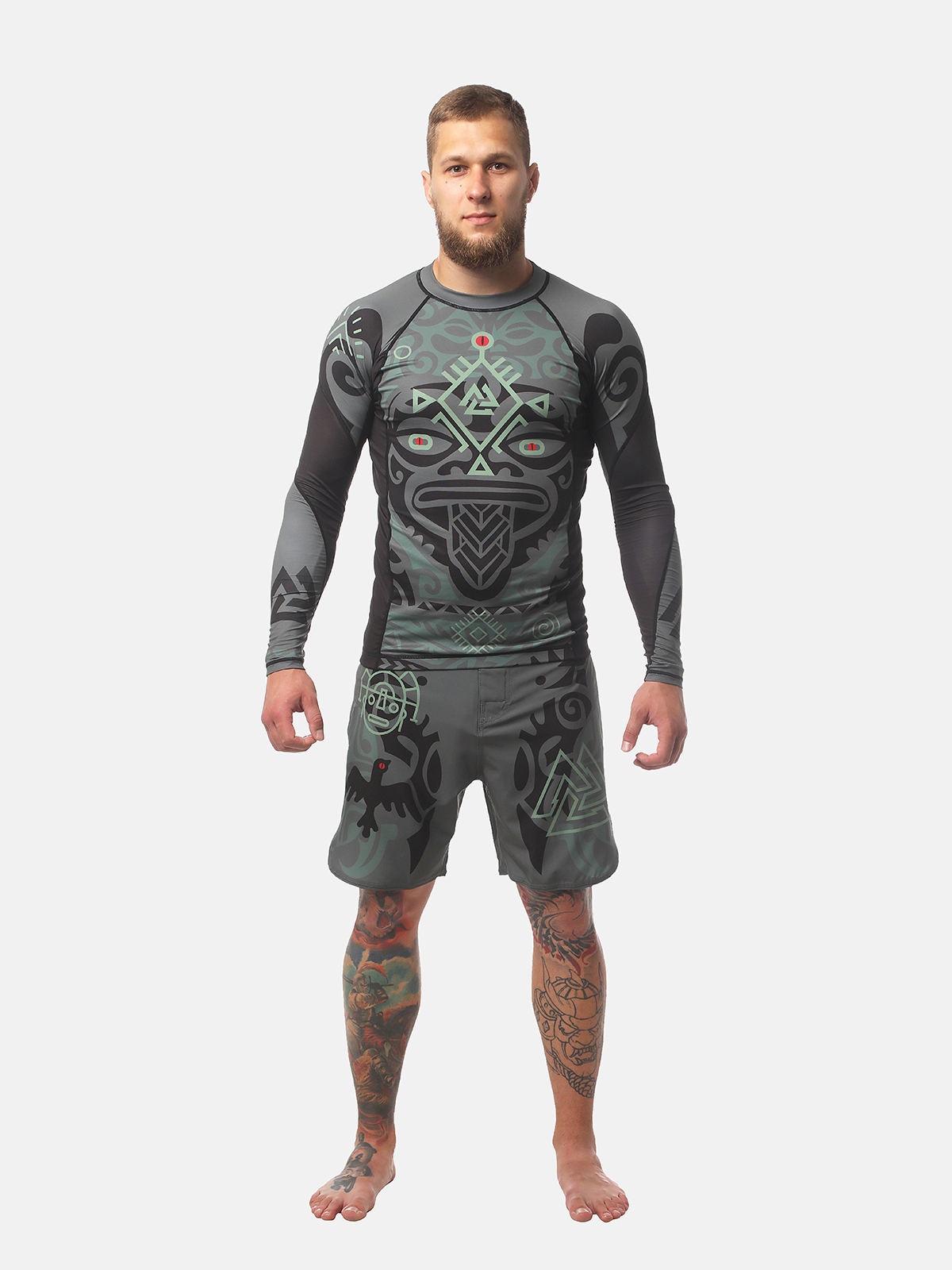 Peresvit Maori Long Sleeve Rashguard Black Military Green, Photo № 4